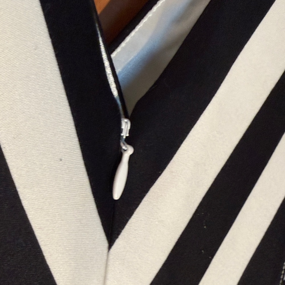 White House Black Market Black and White Striped Midi Dress - Picture 7 of 10